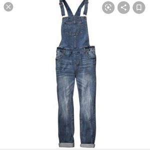 Distressed Denim Overalls
